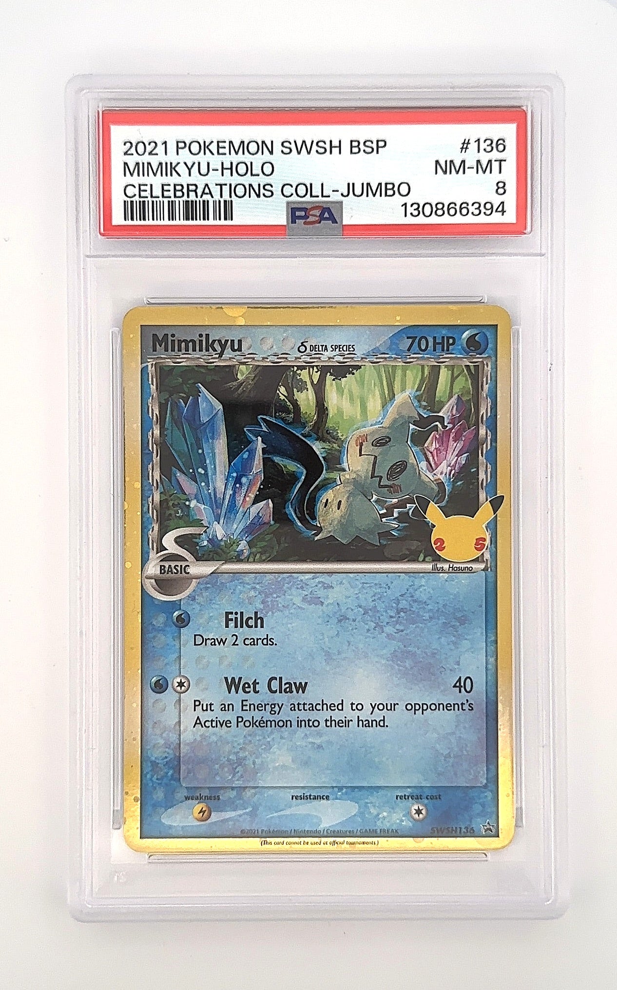 Mimikyu (Delta Species) - SWSH136 #SWSH136 PSA NM-MT 8 — front