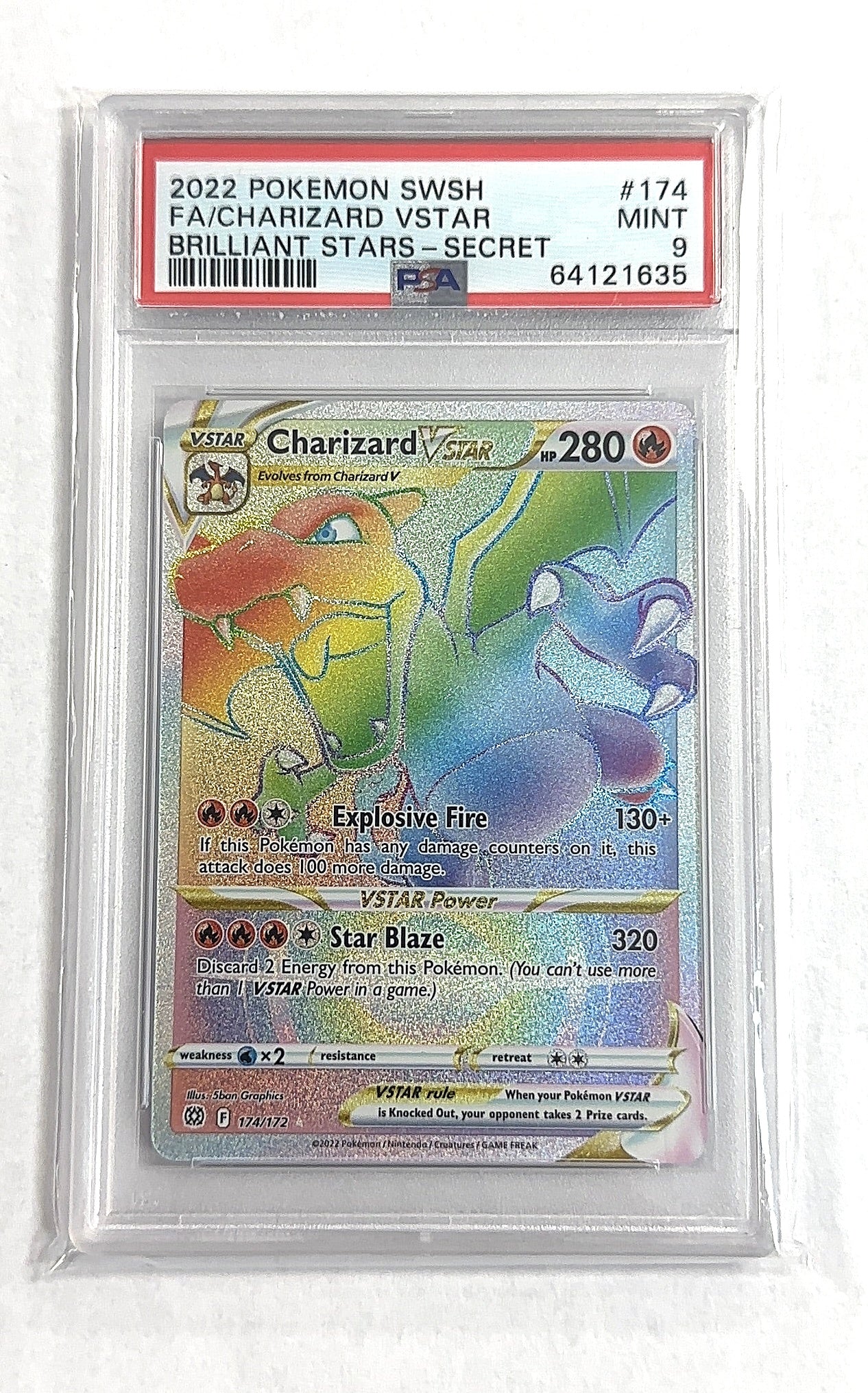 Charizard VSTAR (Secret) #174/172 PSA MINT 9 — front