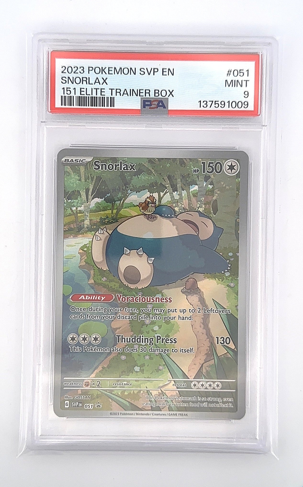 Snorlax - 051 #051 PSA MINT 9 — front
