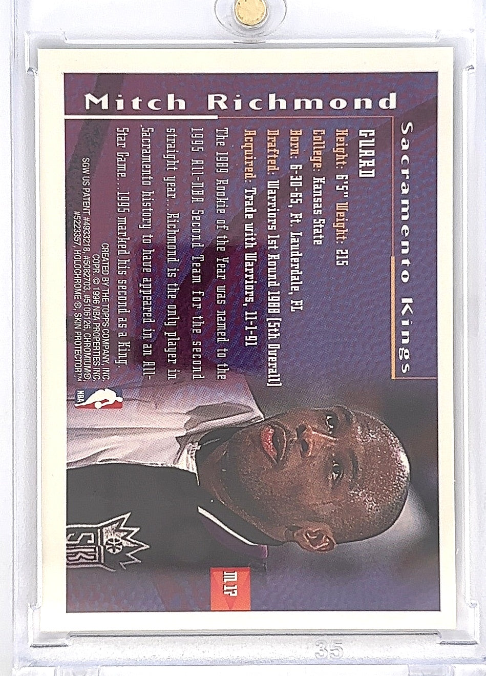 1995 Finest Mystery Mitch Richmond [Borderless Refractor] #M17 — back