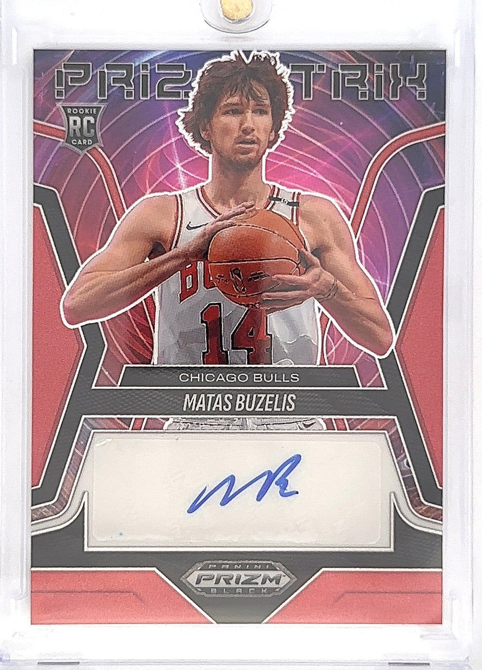 2024 Panini Prizm Black Prizmatrix Signature Matas Buzelis [Red] #9 — front