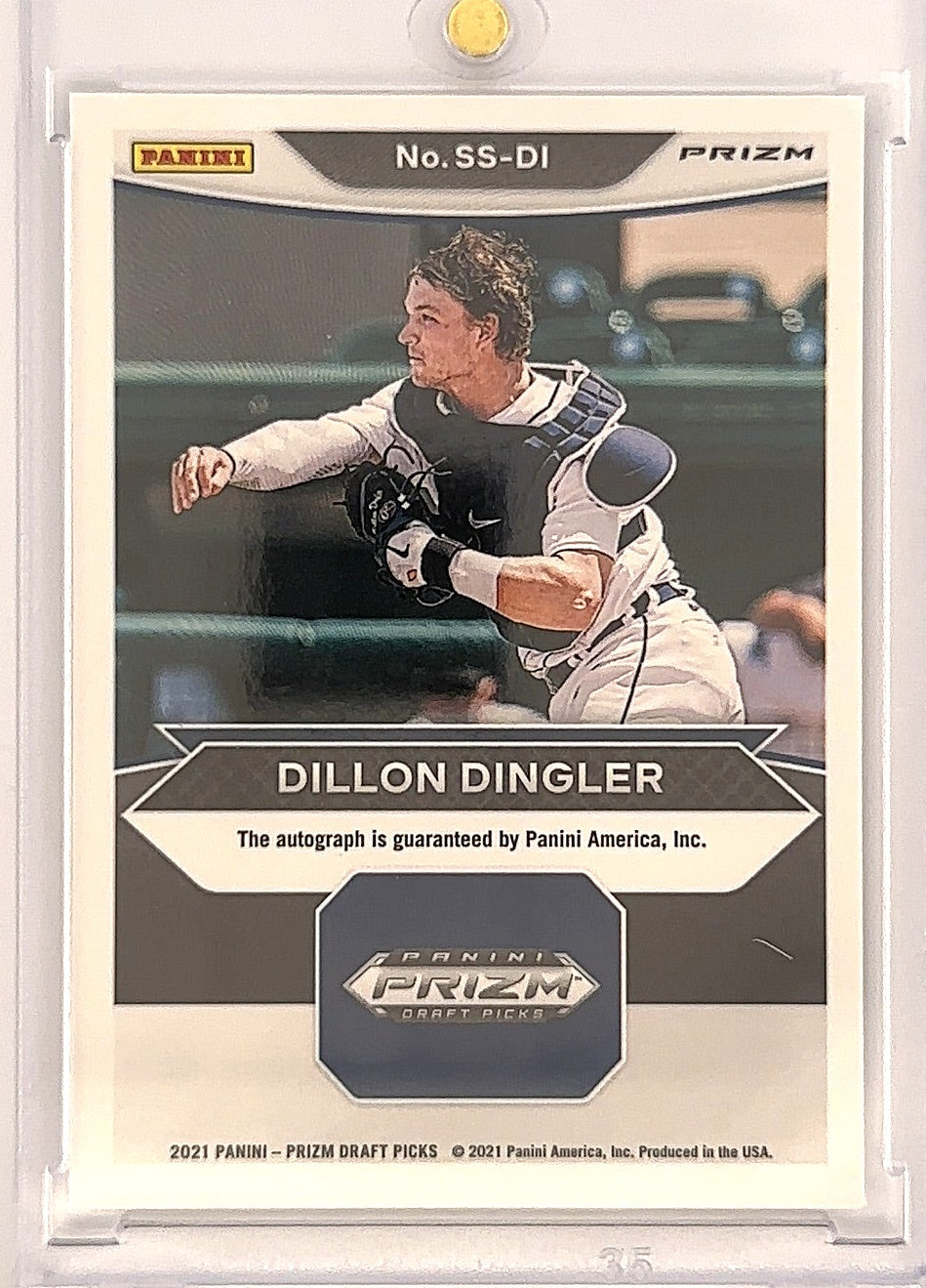 2021 Panini Prizm Draft Picks Signing Sessions Autographs Dillon Dingler #SS-DI — back