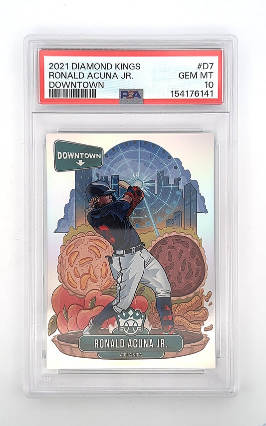 2021 Panini Diamond Kings Downtown Ronald Acuna Jr. #D-7 PSA 10 — front