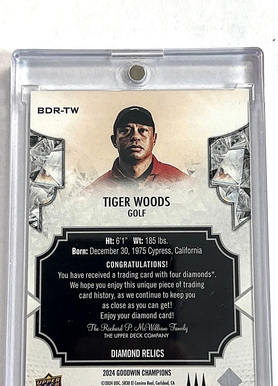 Tiger Woods Diamond Relics /99 (BDR-TW) — back