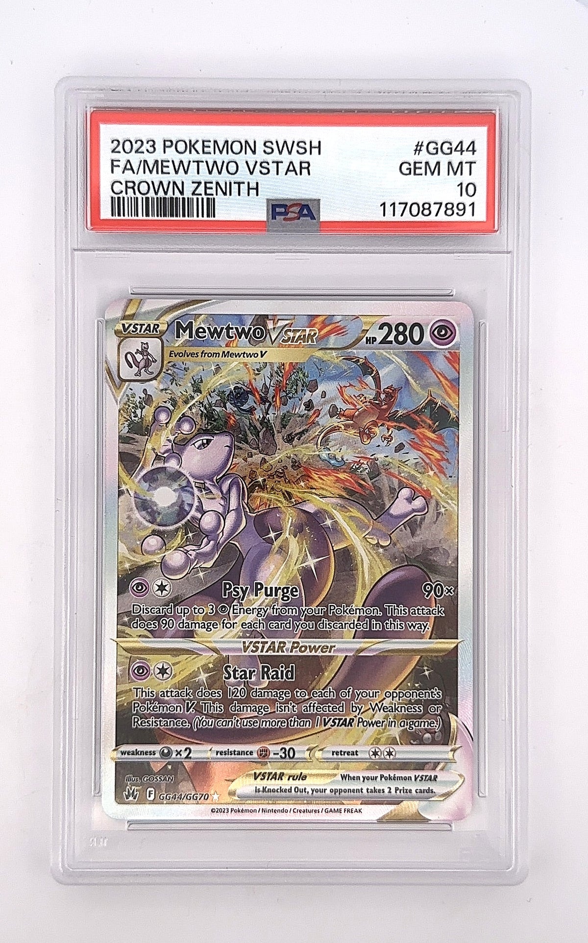 Mewtwo VSTAR #GG44/GG70 PSA GEM MT 10 — front