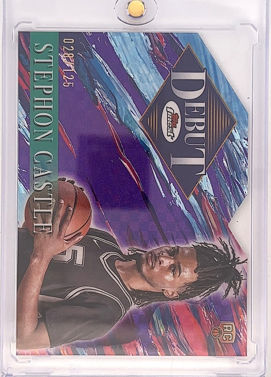 2024 Topps Finest Debut Stephon Castle [Purple X-Fractor] #D-5 — front