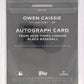2026 Topps Chrome Black Autograph Owen Caissie #CBA-OC — back