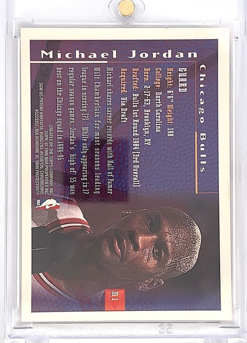 1995 Finest Mystery Michael Jordan [Orange Bordered] #M1 — back