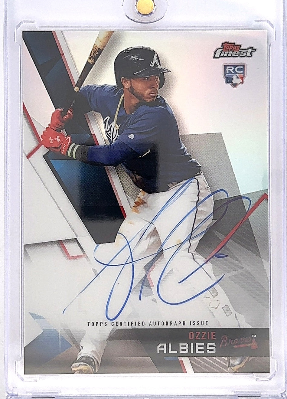 2019 Topps Finest Autographs Ozzie Albies #FA-OA — front