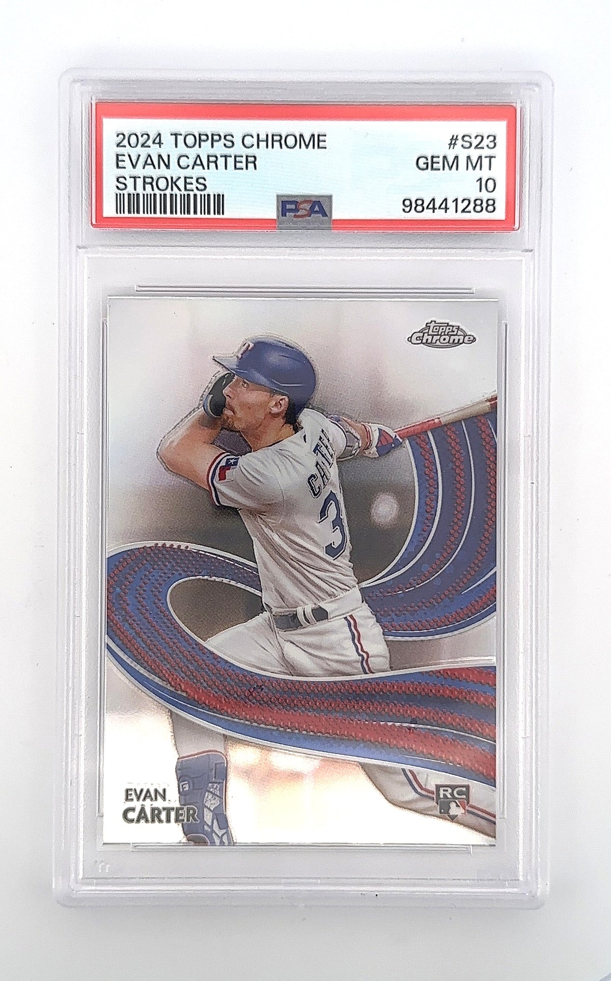 2024 Topps Chrome Strokes Evan Carter #S-23 PSA 10 — front