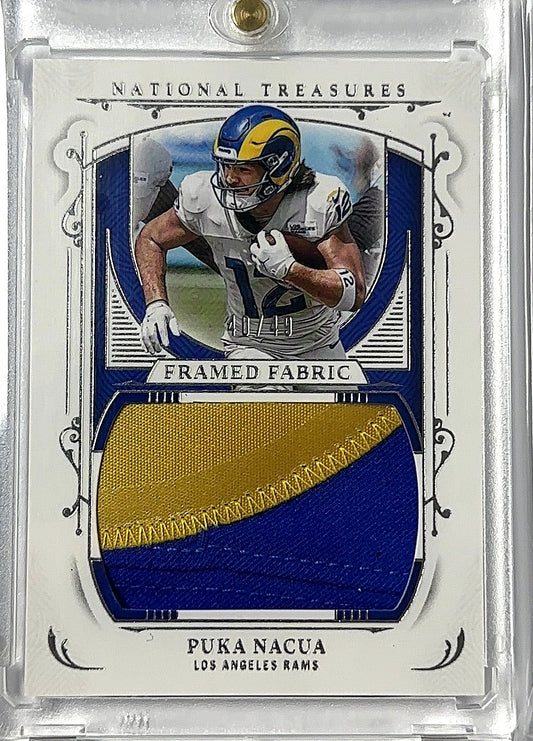 2025 Panini National Treasures Framed Fabric Puka Nacua /49 — front