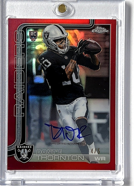 2025 Topps Chrome Rookie Autograph Dont'e Thornton Jr. /5 [Red] #RA-DTH AUTO — front