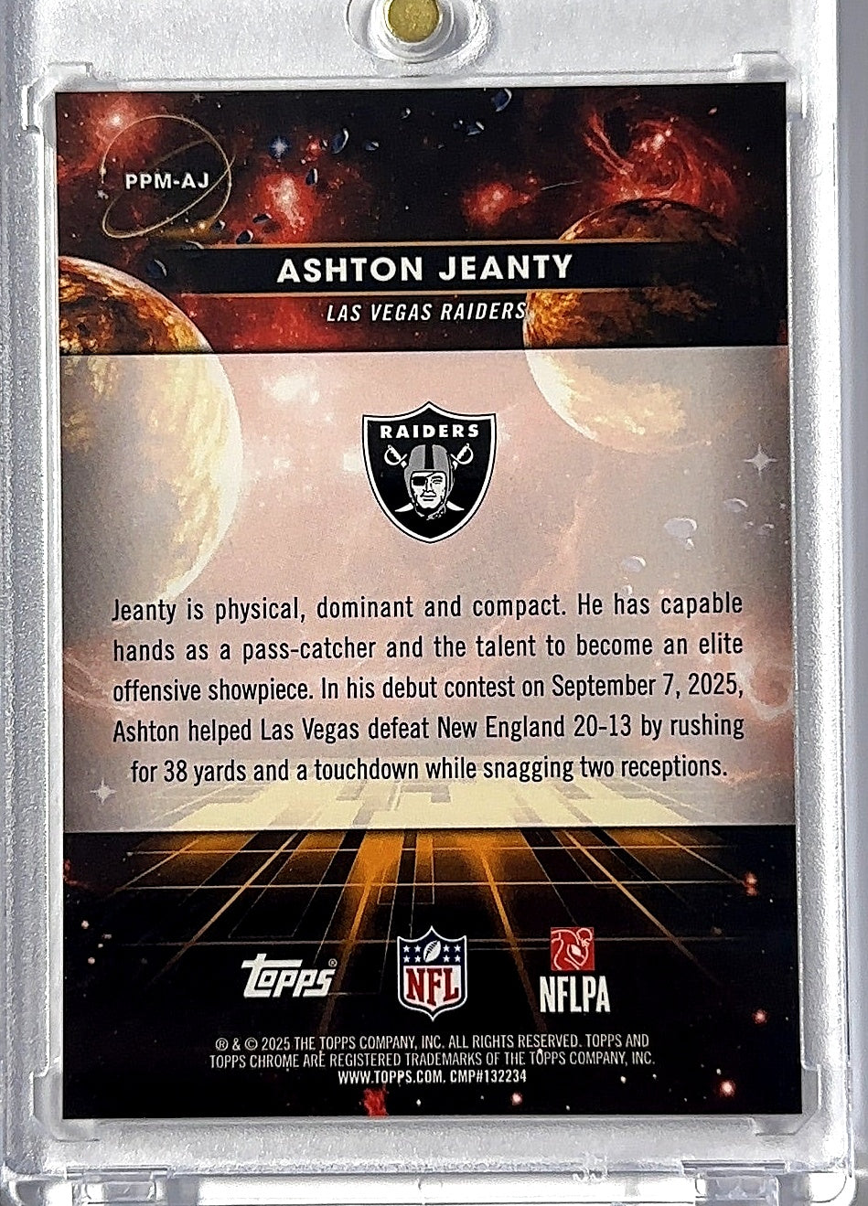 Ashton Jeanty Topps Chrome Mercury — back
