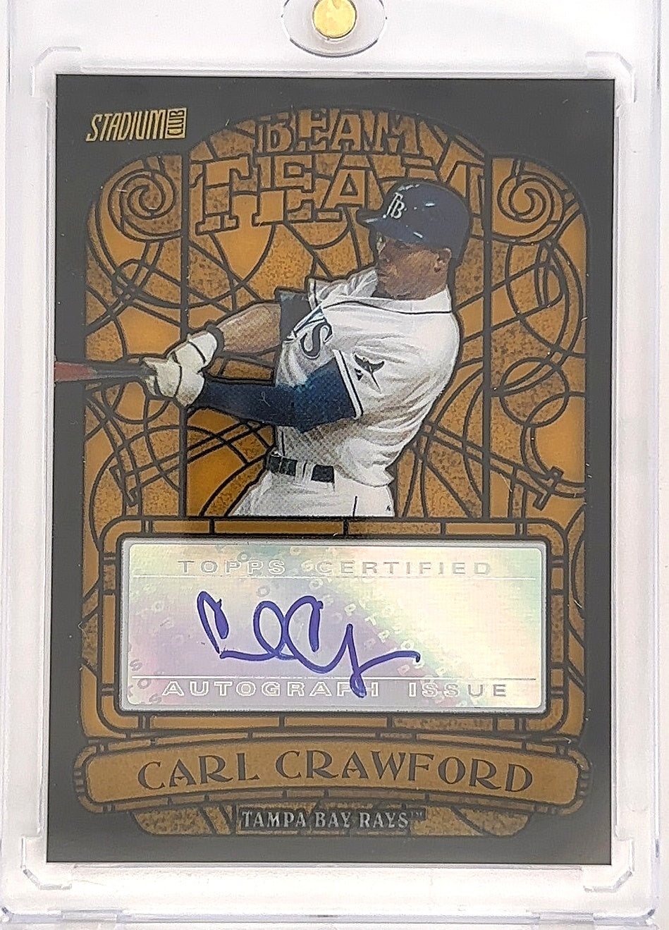 Carl Crawford Stadium Club Auto 13/50 Jersey Match — front