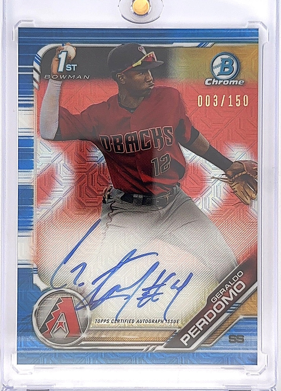 2019 Bowman Chrome Prospects Autographs Geraldo Perdomo [Choice Refractor] #CPA-GP — front