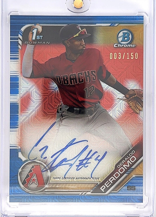 2019 Bowman Chrome Prospects Autographs Geraldo Perdomo [Choice Refractor] #CPA-GP — front