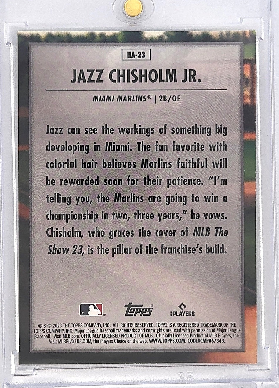 Jazz Chisholm Jr Home Field Advantage — back