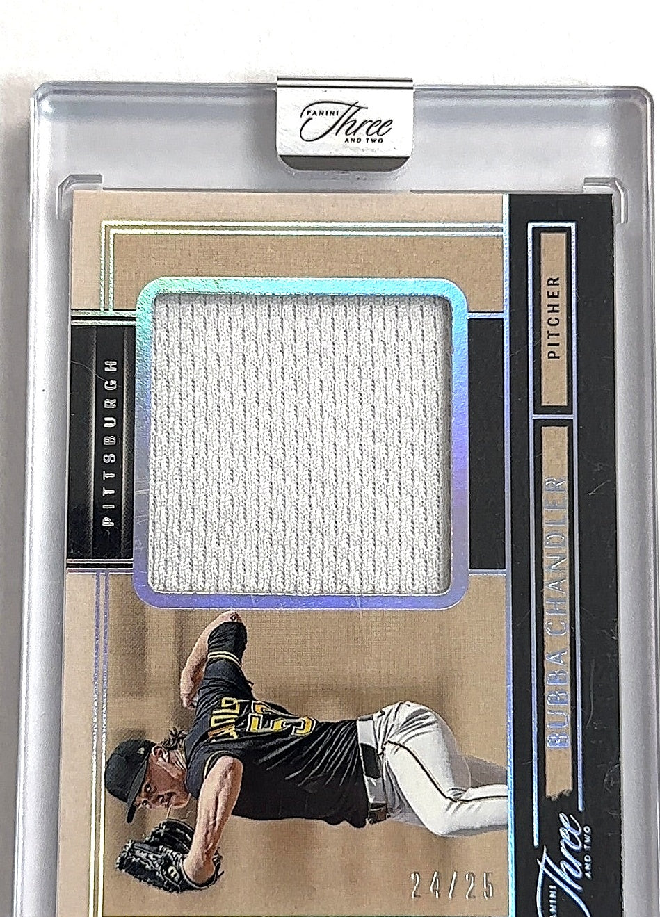 2025 Panini Three and Two Prospect Swatch Bubba Chandler [Holo Platinum Blue] #PS-BC — front