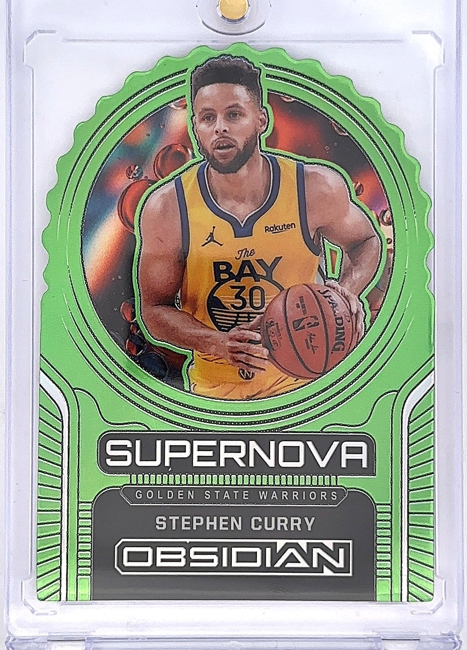 2020-21 Panini Obsidian Supernova Stephen Curry [Electric Etch Green Flood] #4 — front