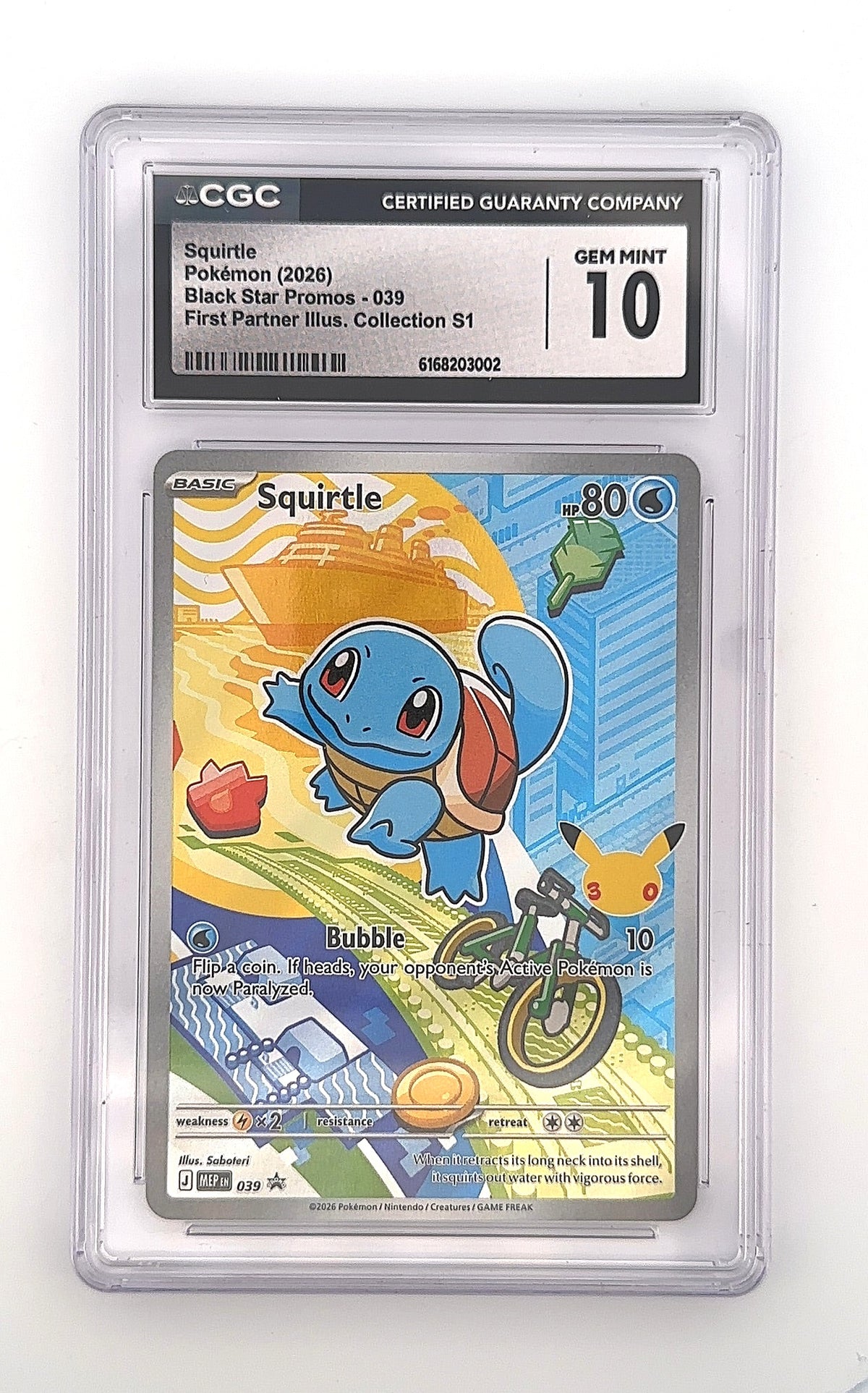 Squirtle - 039 #039 CGC PRISTINE 10 — front