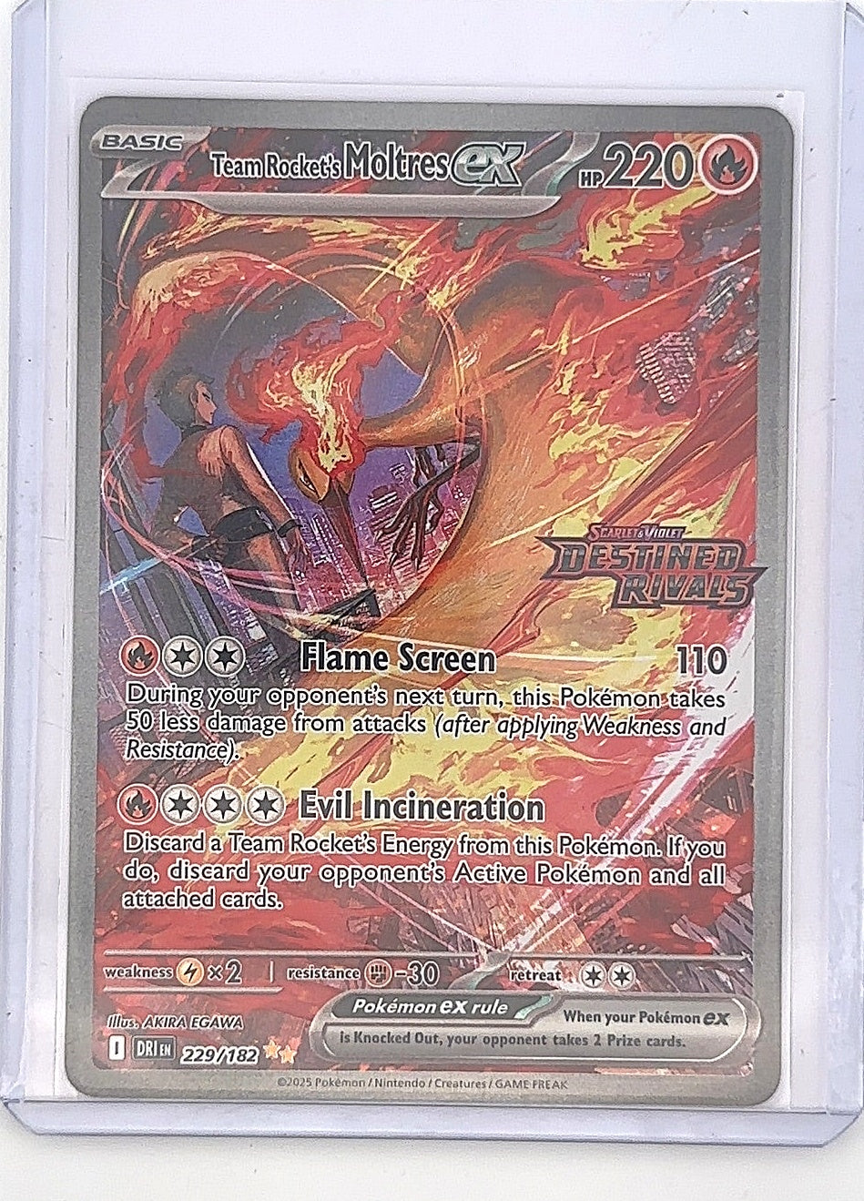 Team Rocket's Moltres ex - 229/182 (Destined Rivals Stamp) #229/182 — front