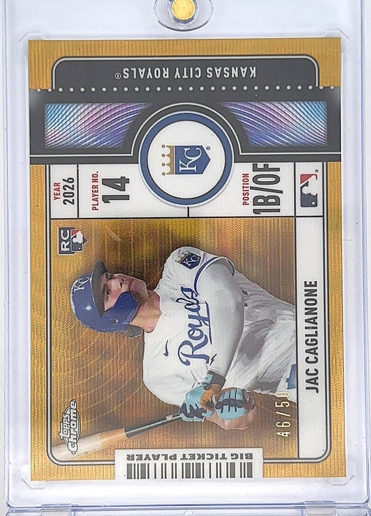 2026 Topps Chrome LogoFractor Big Ticket Players Jac Caglianone [Gold] #BTP-22 — front