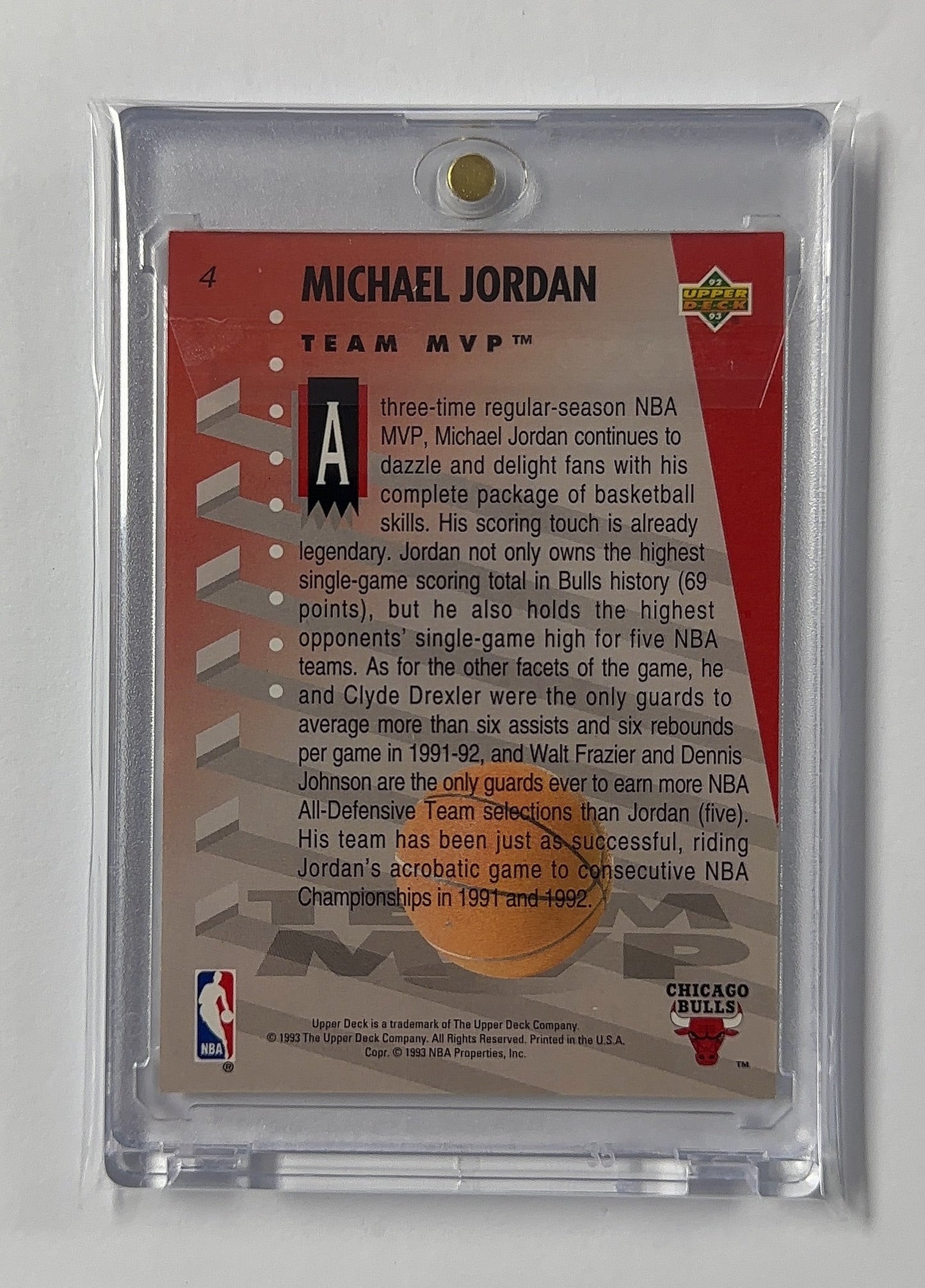 Michael Jordan Upper Deck — back