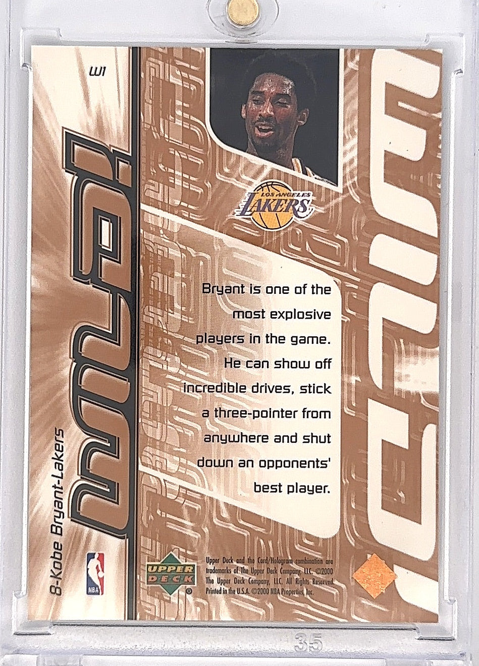 2000 Upper Deck Kobe Bryant Wild#W1 — back