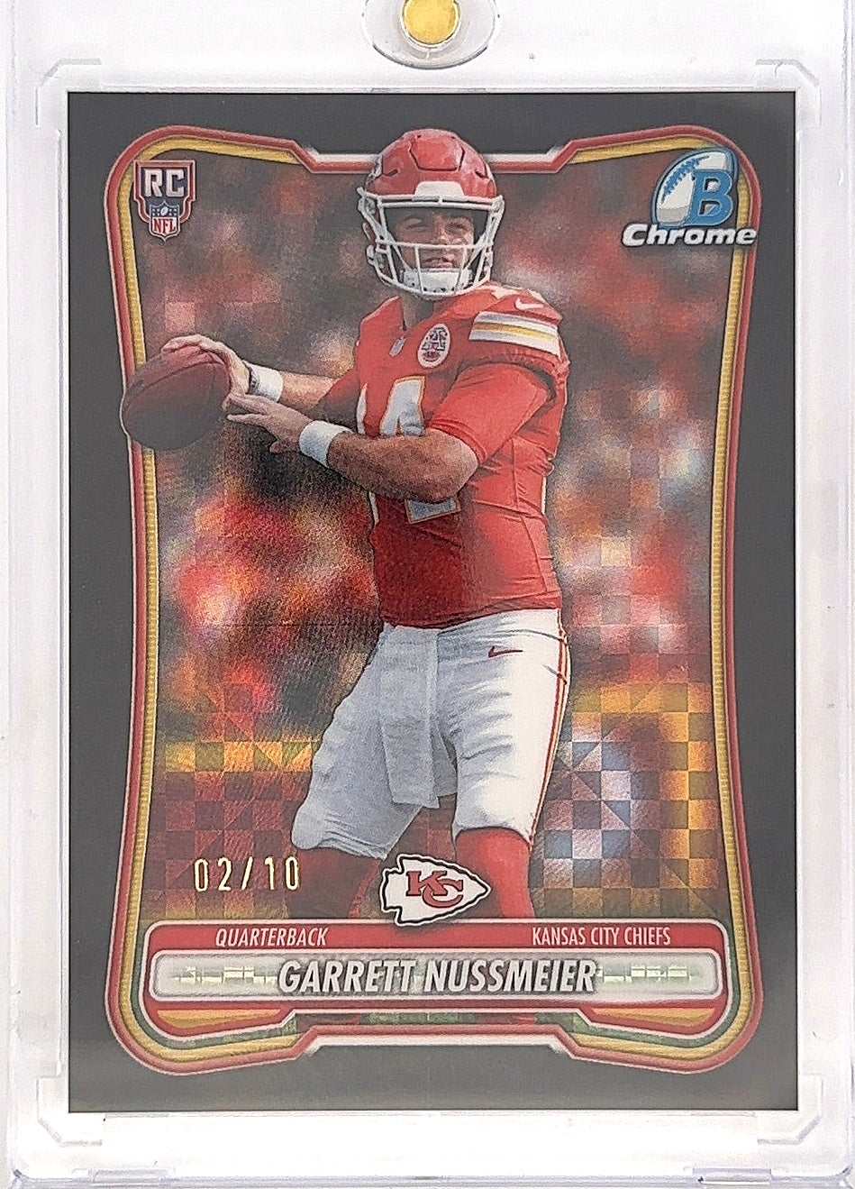 2026 Bowman Chrome NFL Garrett Nussmeier [Black X-Fractor] #BCV-104 — front