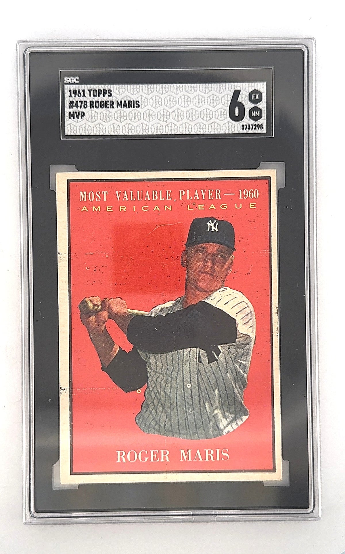 Roger Maris 1961 Topps #478 SGC 6 SGC NM 7 — front