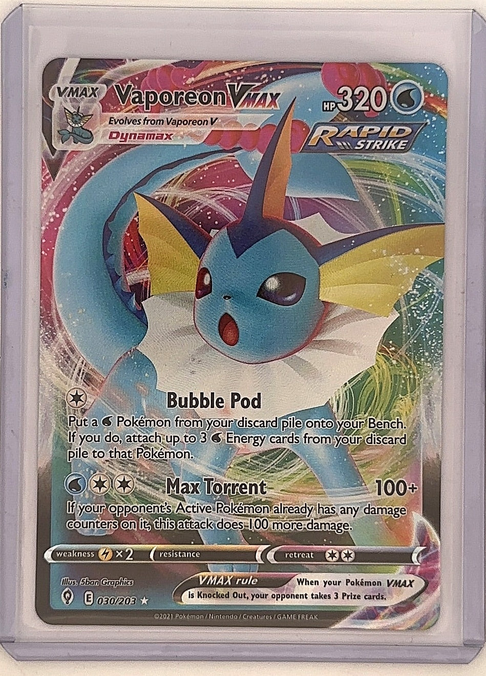 Vaporeon VMAX #030/203 — front