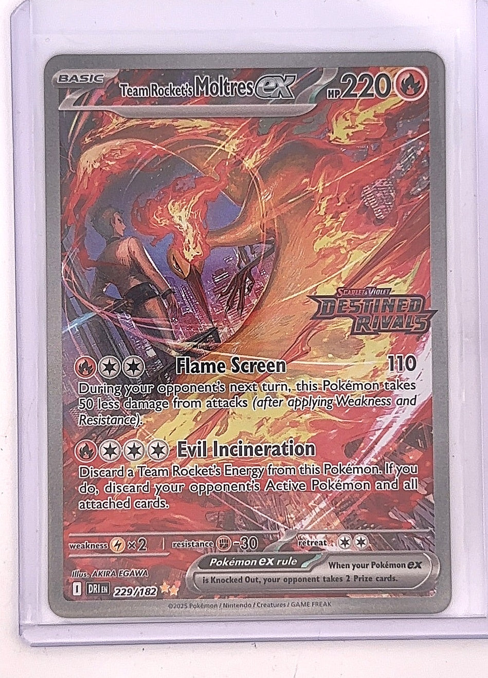 Team Rocket's Moltres ex - 229/182 (Destined Rivals Stamp) #229/182 — front