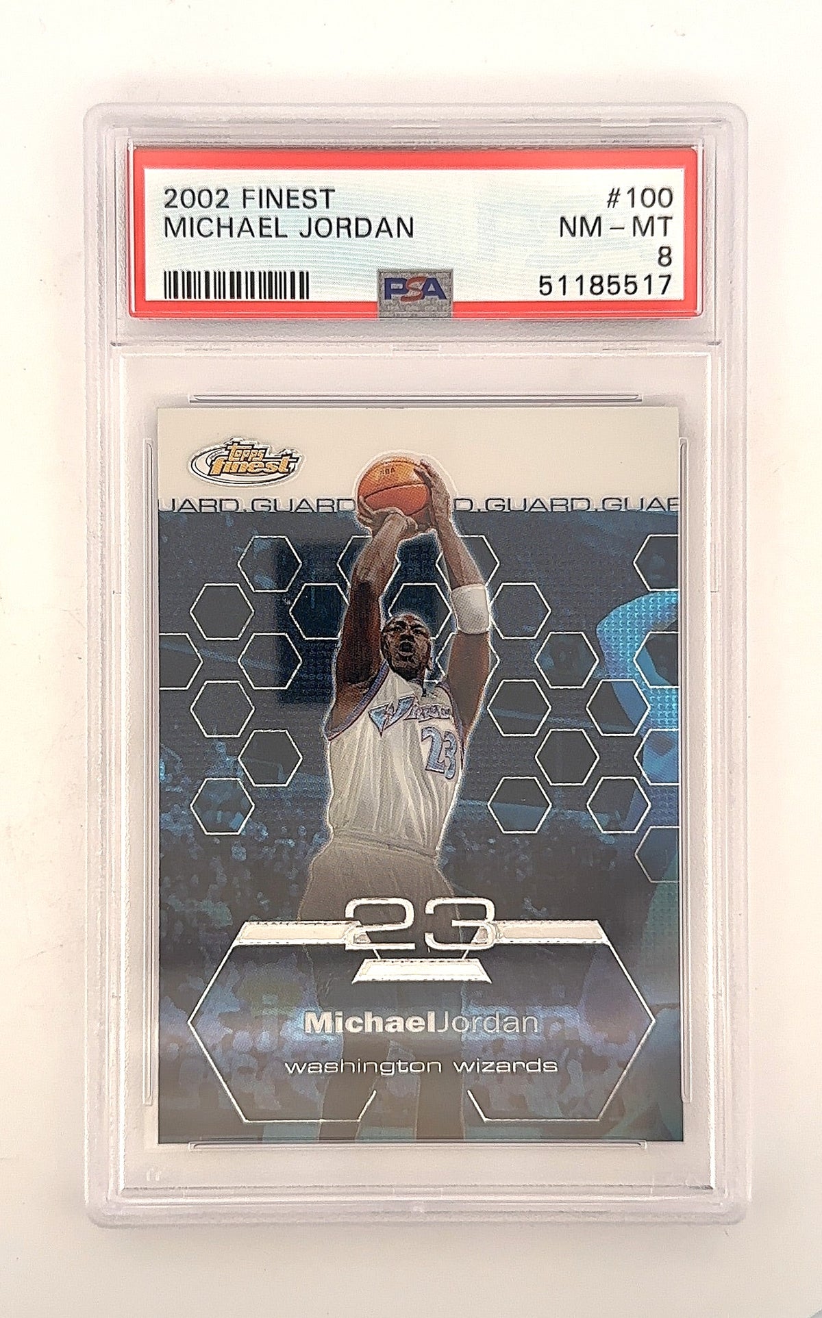 2002 Finest Michael Jordan #100 PSA 8 — front