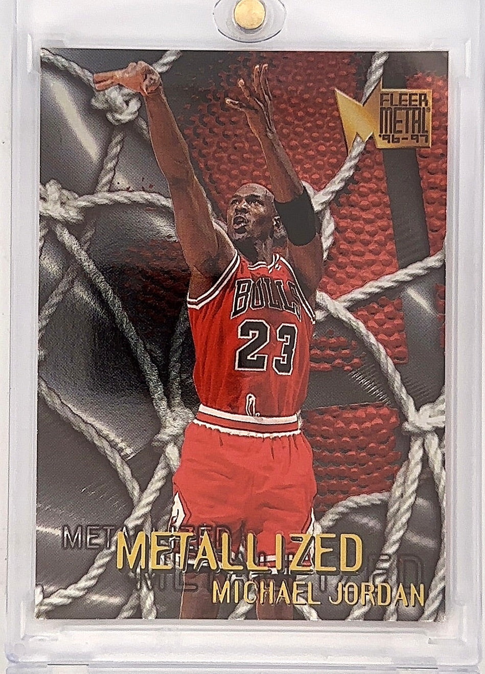 1996 Fleer Metal Michael Jordan [Metallized] #128 — front