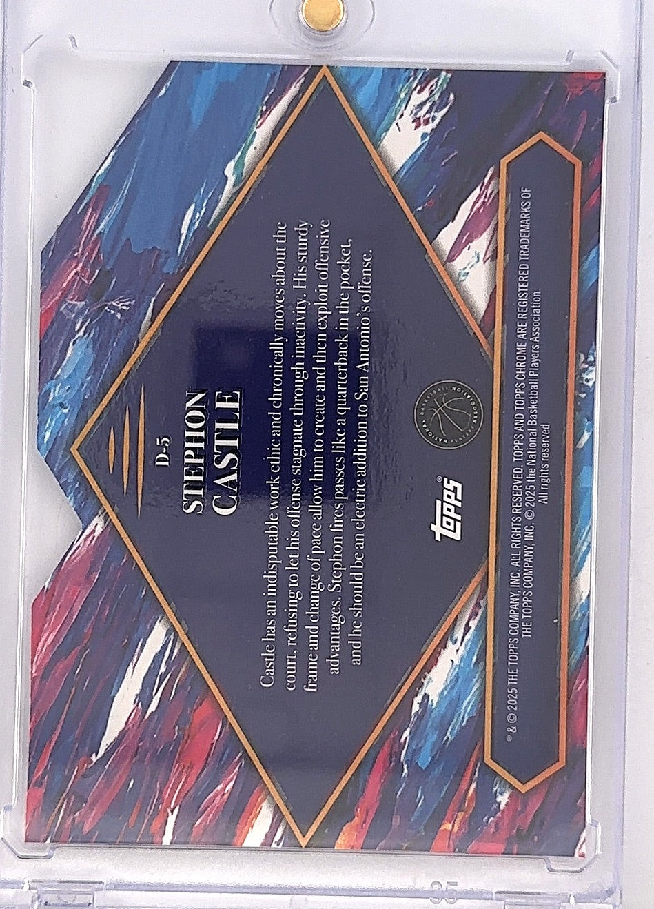 2024 Topps Finest Debut Stephon Castle [Purple X-Fractor] #D-5 — back