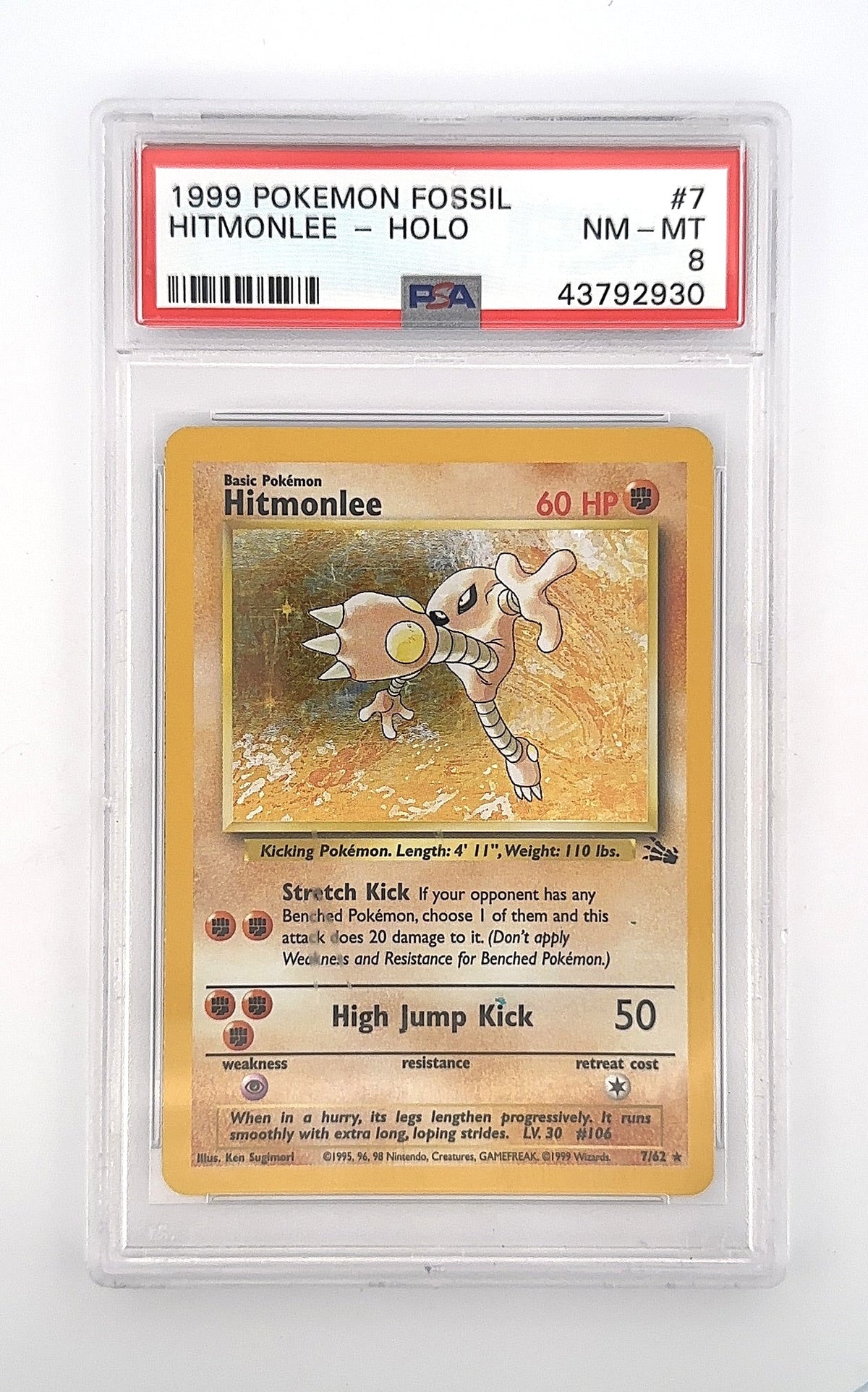 Hitmonlee (7) #07/62 PSA NM-MT 8 — front
