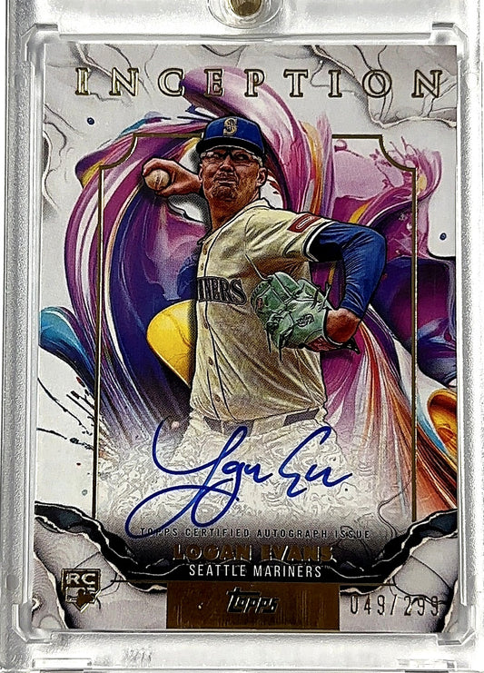 2025 Topps Inception Rookies And Emerging Stars Autograph Logan Evans #RESA-LE RC AUTO — front