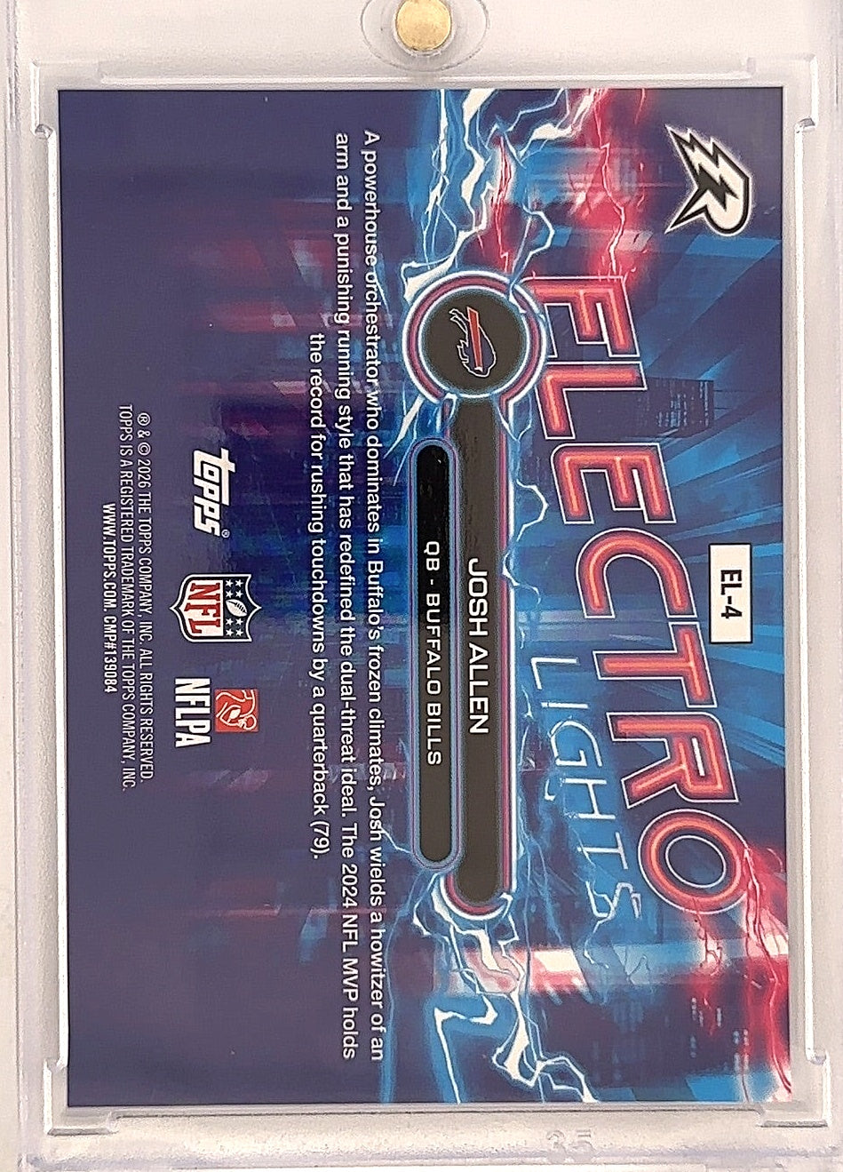 2025 Topps Resurgence Electro Lights Josh Allen #EL-4 — back