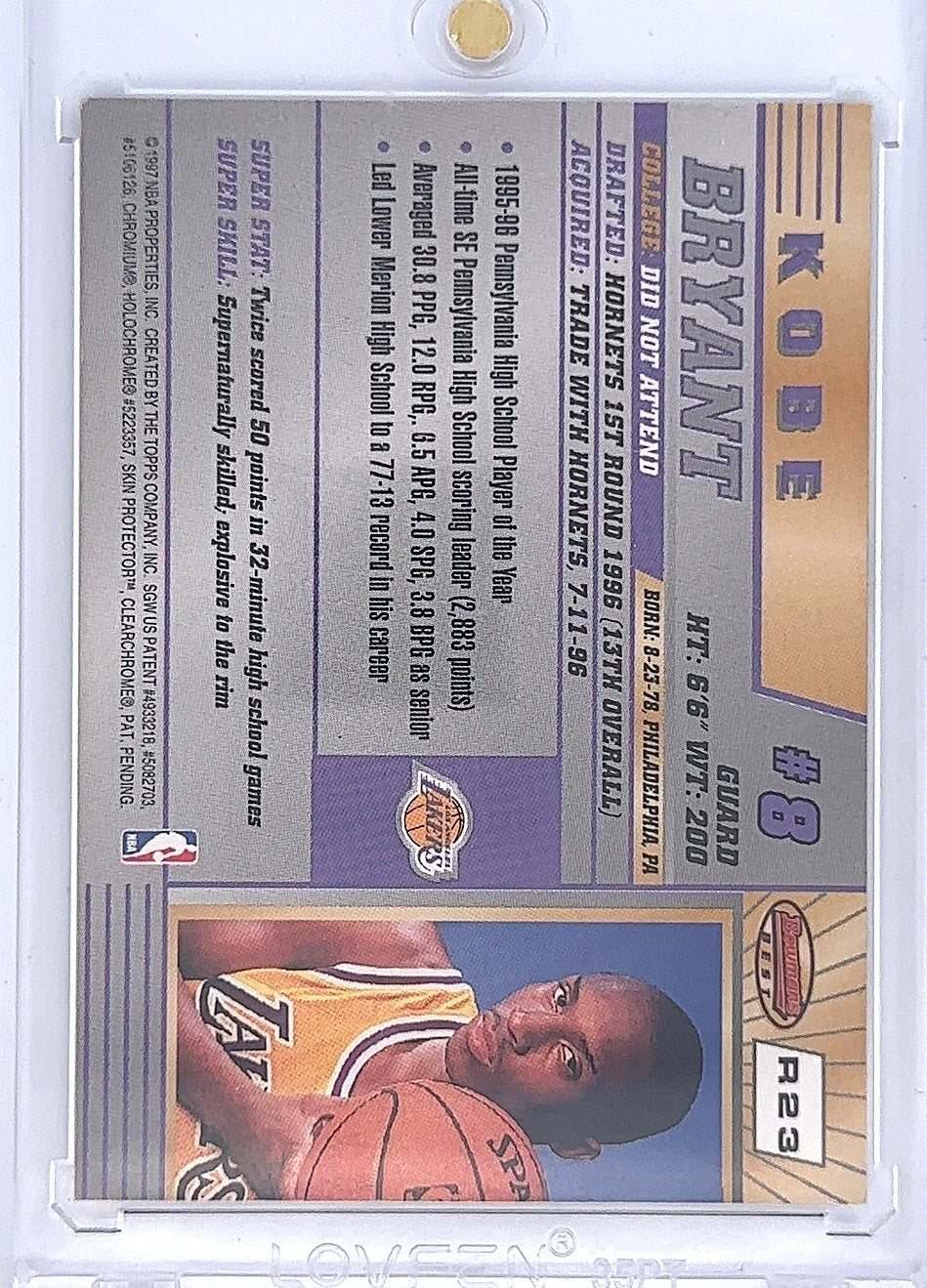 Kobe Bryant Bowmans Best #R23 — back