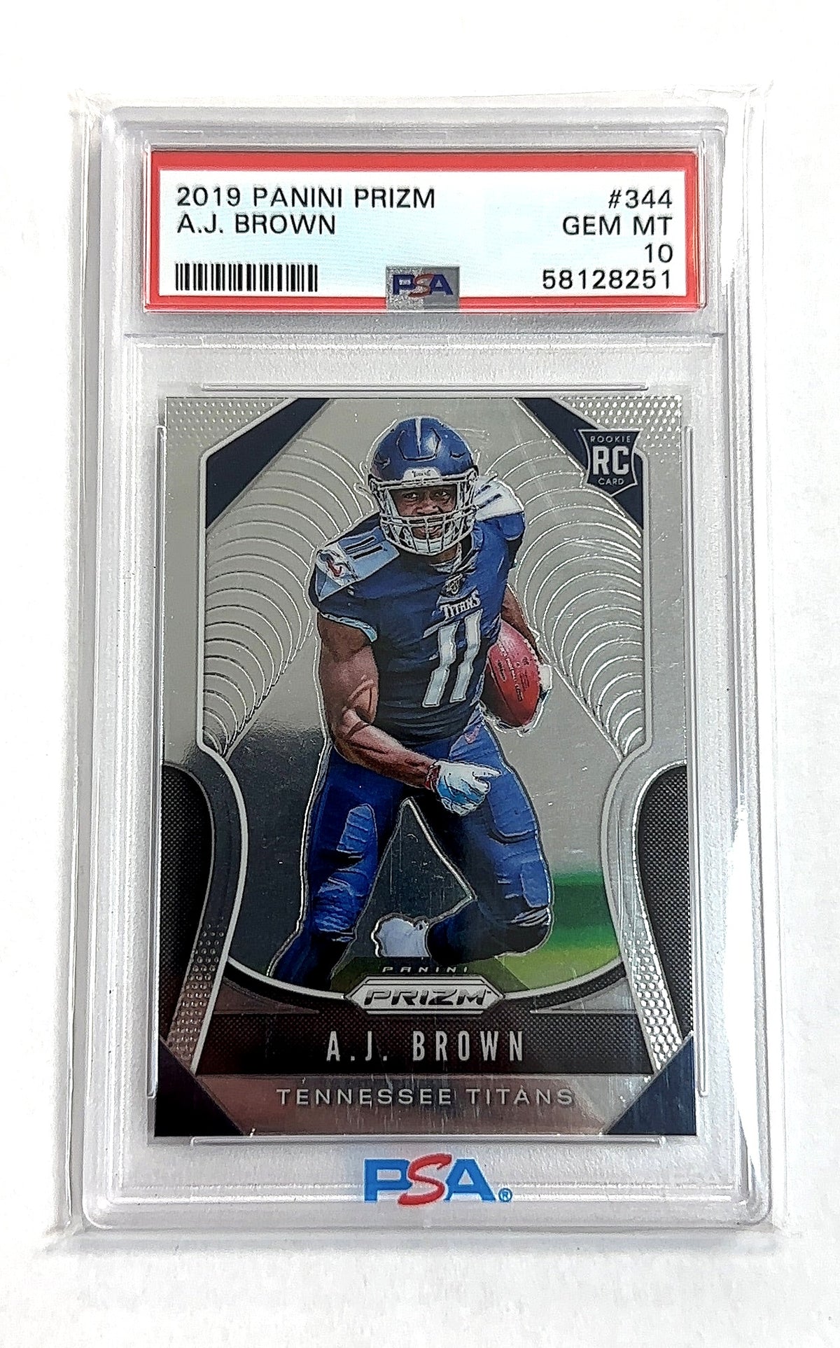 2019 Panini Prizm A.J. Brown #344 RC PSA 10 — front