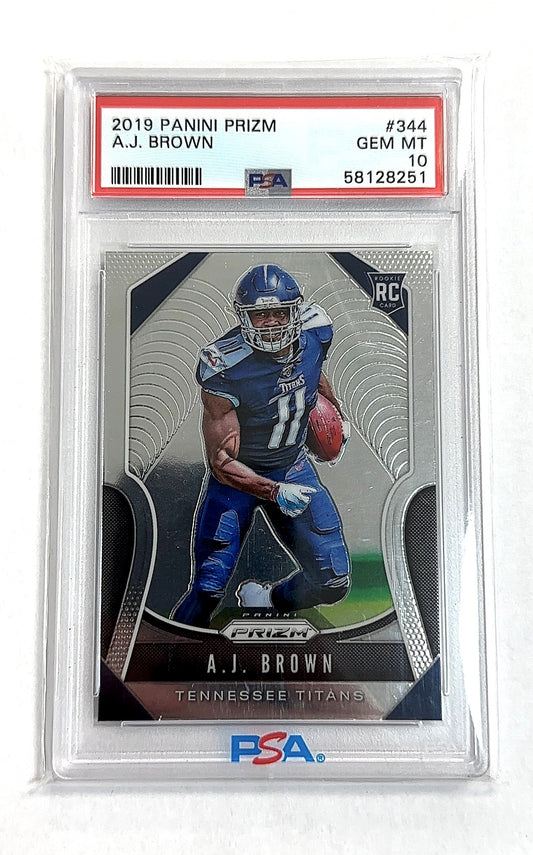 2019 Panini Prizm A.J. Brown #344 RC PSA 10 — front