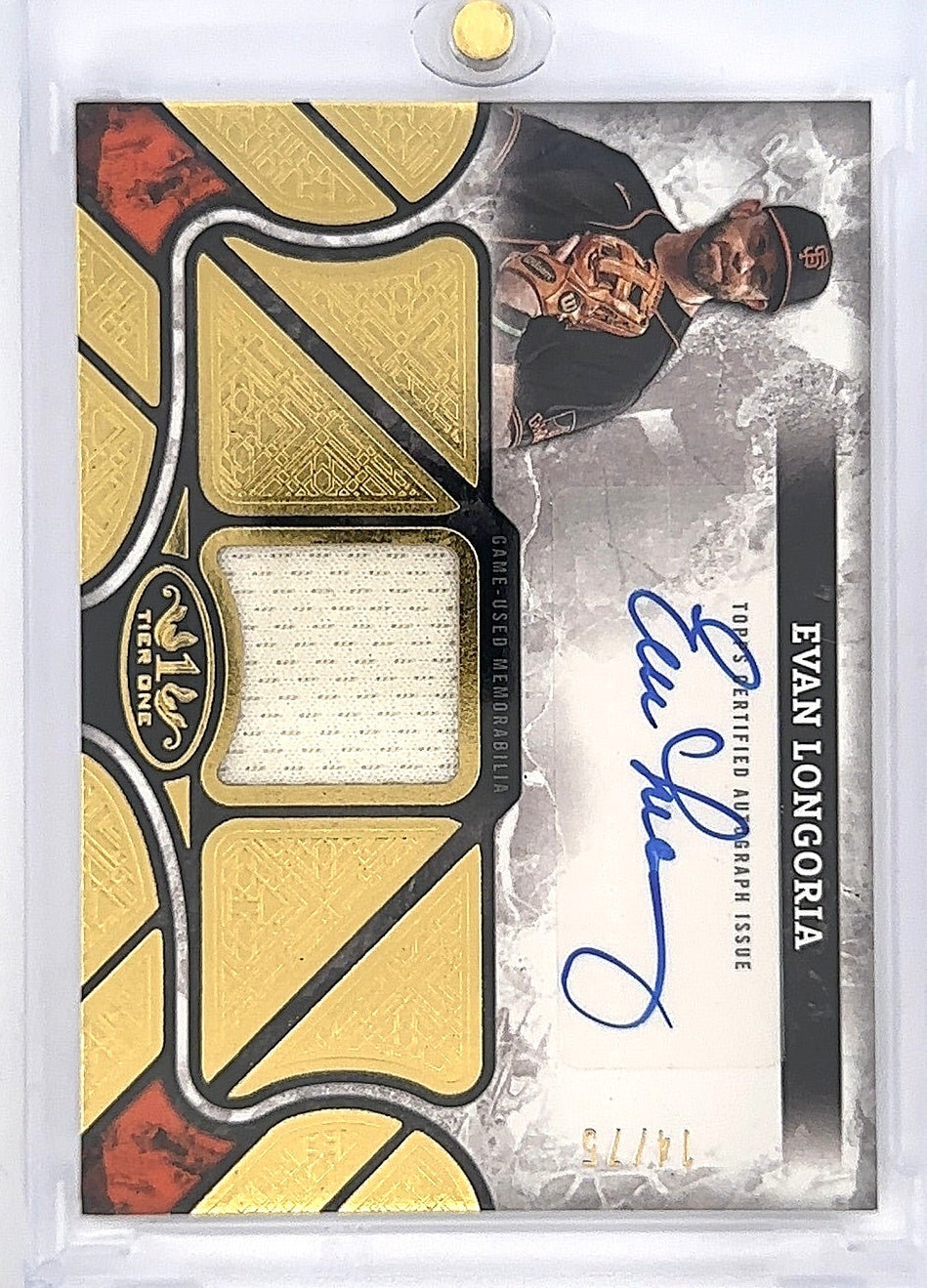 2025 Topps Tier One Autographed Tier One Relic Evan Longoria #AT1R-EL — front