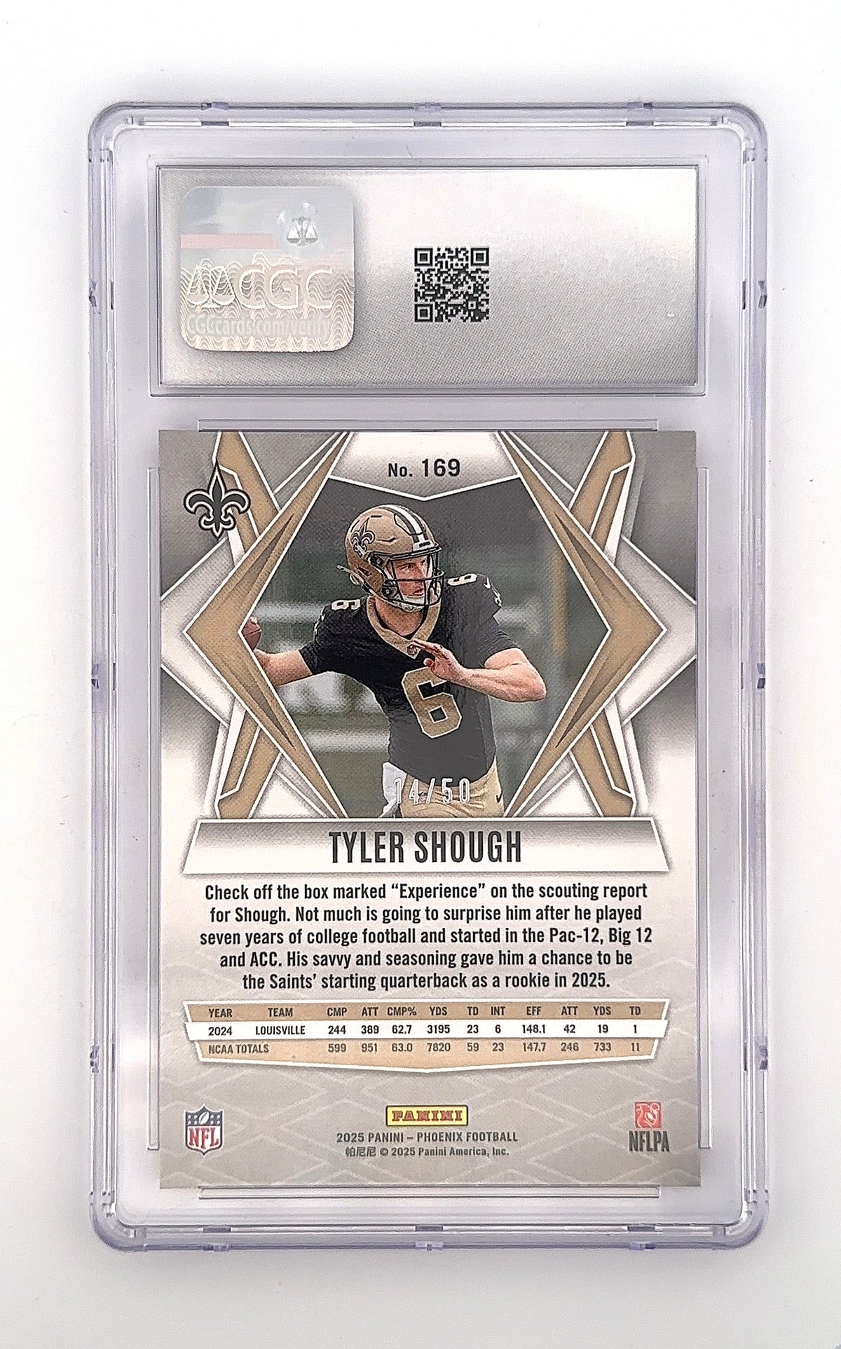 2025 Panini Phoenix Tyler Shough [Bronze Winter] #169 CGC 10 — back