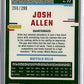 2023 Panini Donruss Optic Josh Allen /299 [Aqua] #22 — back