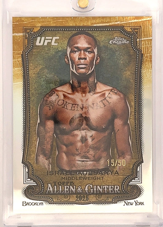 2026 Israel Adesanya Topps Allen & Ginter /50 [Refractor] #AG-10 — front