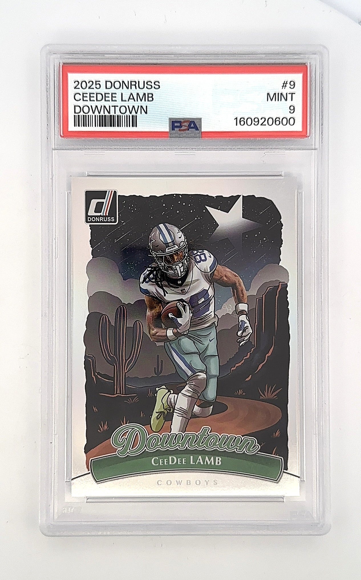 2025 Panini Donruss Downtown CeeDee Lamb #9 PSA 9 — front