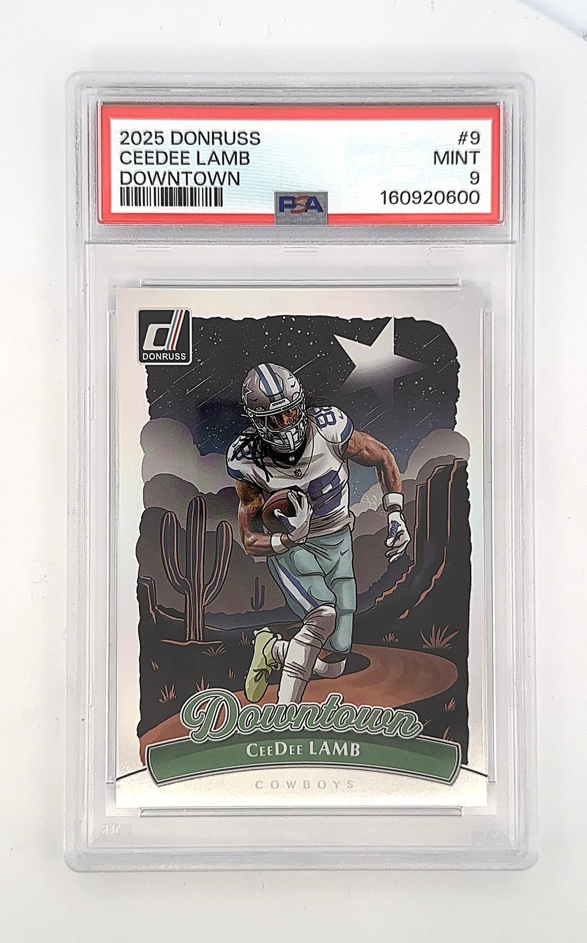 2025 Panini Donruss Downtown CeeDee Lamb #9 PSA 9 — front