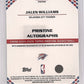 2025 Topps Pristine Autograph Jalen Williams #PA-JW — back