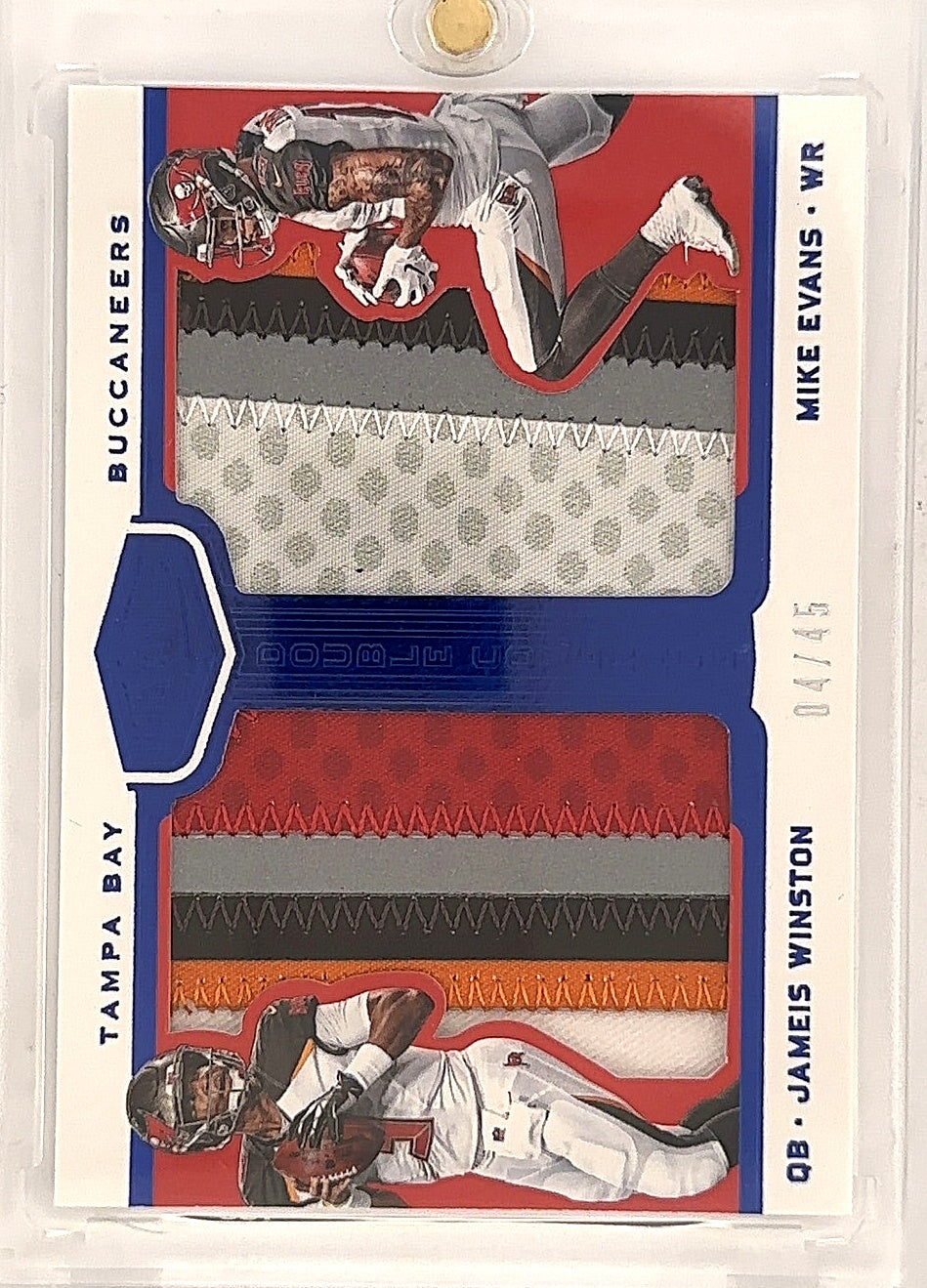 2018 Panini Plates & Patches Double Coverage Jameis Winston / Mike Evans [Blue] #04/45 — front