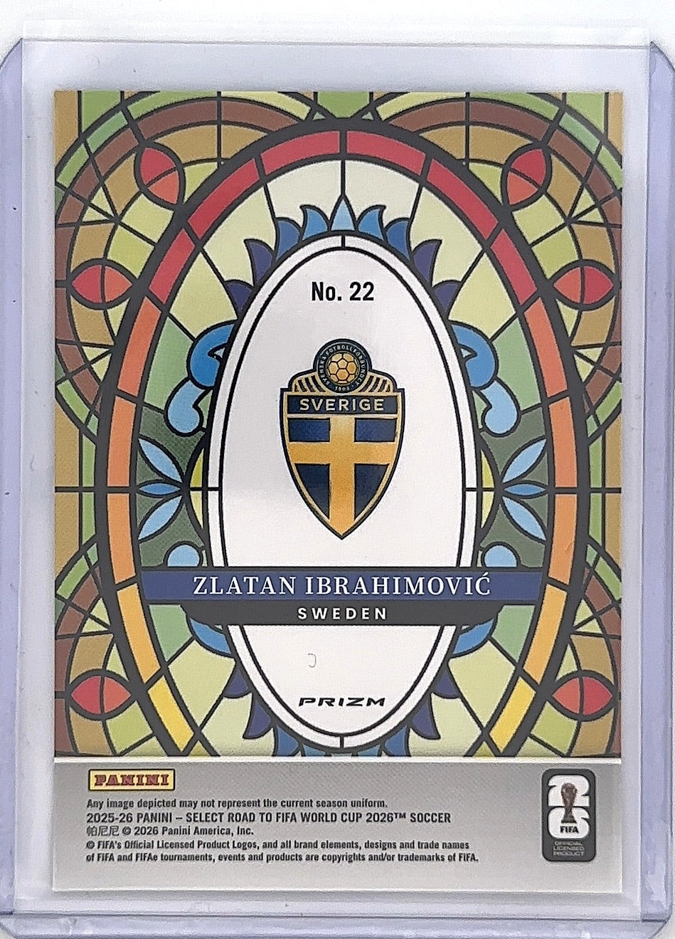 Zlatan Ibrahimović Stained Glass Road to Fifa 2026 Select 22 — back